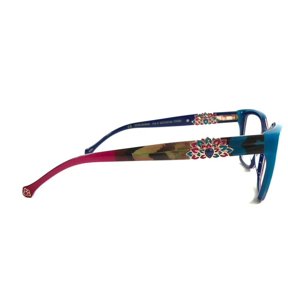 CCS by Coco Song Eyeglasses Frames PINK HORSE Col. 3 Blue Red Cat Eye 52-19-145